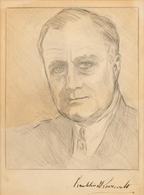 Lot #1013 Franklin D. Roosevelt Signed Sketch - Image 1