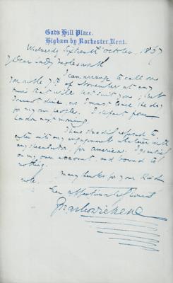 Lot #1501 Charles Dickens: Dickens heads to America: 