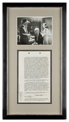 Lot #1496 Raymond Chandler: Chandler sells screen rights to his Philip Marlowe novel 