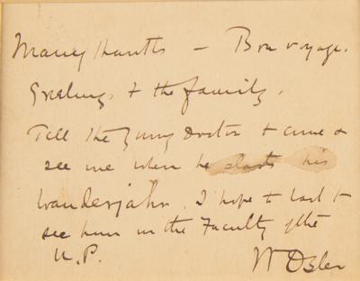 Lot #1194 William Osler Autograph Letter Signed - Image 2