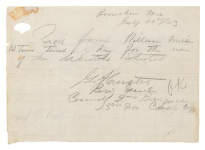 Lot #1239 George A. Custer Autograph Document Signed - Image 1