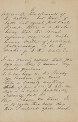 Lot #1083 Florence Nightingale Partial Autograph Letter Signed - Image 2