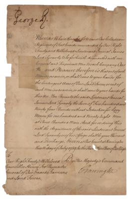Lot #1182 King George II Document Signed - Image 1