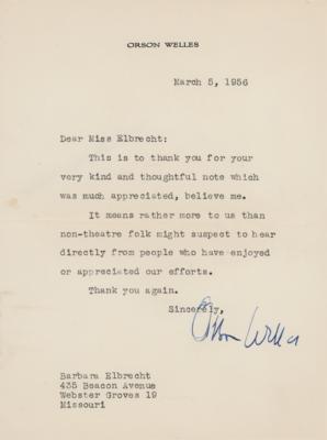 Lot #1780 Orson Welles Typed Letter Signed - Image 1