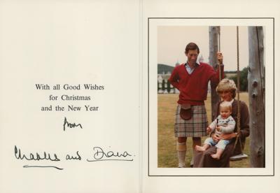 Lot #1113 Princess Diana and Prince Charles Signed Christmas Card (1983) - Image 1