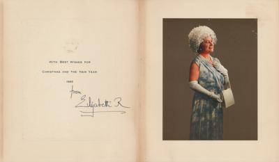 Lot #1156 Elizabeth, Queen Mother Signed Christmas Card (1965) - Image 1