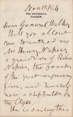 Lot #1224 William Thomson, 1st Baron Kelvin Autograph Letter Signed - Image 1