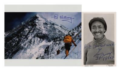 Lot #1170 Edmund Hillary and Tenzing Norgay (2) Signed Photographs - Image 1