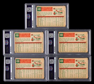 Lot #1791 1959 Topps Lot of (5) #430 Whitey Ford - All PSA NM-MT 8 Baseball Cards - Image 2