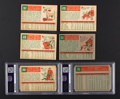 Lot #1831 1959 Topps Baseball Lot of (6) HOFers with Aaron, Musial, and Koufax Baseball Cards - Image 2