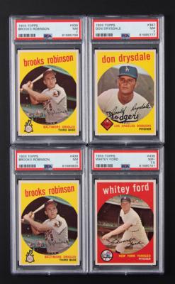 Lot #1830 1959 Topps Baseball Lot of (4) HOFers - All PSA Graded Baseball Cards - Image 1