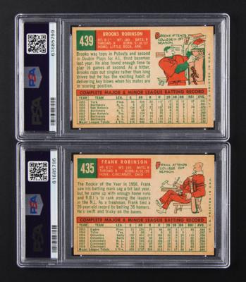 Lot #1829 1959 Topps Baseball #435 Frank Robinson and #439 Brooks Robinson - Both PSA NM-MT 8 Baseball Cards - Image 2