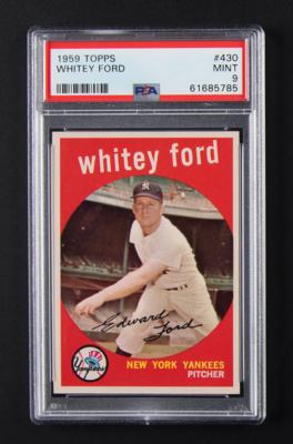 Lot #1788 1959 Topps #430 Whitey Ford PSA MINT 9 Baseball Card - Image 1
