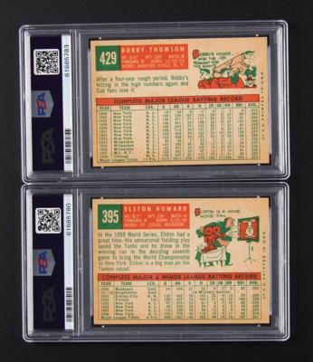 Lot #1827 1959 Topps #395 Elston Howard and #429 Bobby Thomson - Both PSA MINT 9 Baseball Cards - Image 2