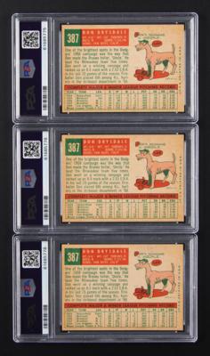 Lot #1835 1959 Topps Lot of (3) #387 Don Drysdale - All PSA NM-MT 8 Baseball Cards - Image 2