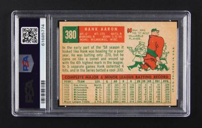 Lot #1786 1959 Topps #380 Hank Aaron PSA NM-MT 8 Baseball Card - Image 2