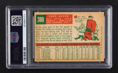 Lot #1826 1959 Topps #380 Hank Aaron PSA NM 7 Baseball Card - Image 2
