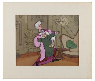 Lot #1466 Madame Bonfamille and Georges Hautecourt production cel from The Aristocats (Art Corner Cel with Original Matting and Gold Seal on Back) Production Cel - Image 2