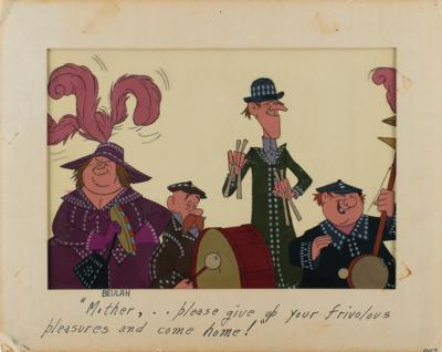 Lot #1379 The Pearly Band production cel from Mary Poppins (Art Corner Cel with Original Matting and Gold Seal on Back) Production Cel - Image 2