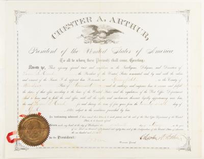 Lot #1009 Chester A. Arthur Document Signed as President - Image 1