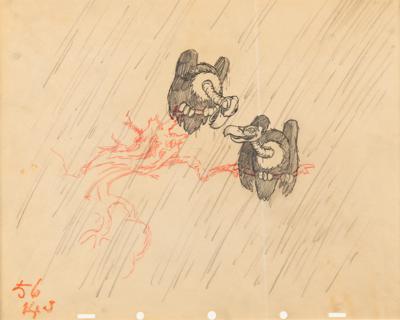 Lot #1337 Vultures production layout drawing from Snow White and the Seven Dwarfs - Image 1