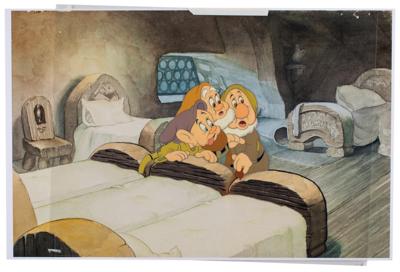 Lot #1331 Dopey, Happy, and Sneezy production cel from Snow White and the Seven Dwarfs - Image 1