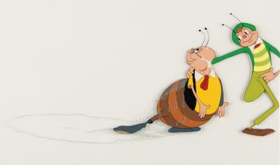 Lot #1324 Hoppity and Mr. Bumble production cel from Mr. Bug Goes to Town signed by Grim Natwick - Image 1