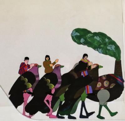 Lot #1401 John Lennon, George Harrison, Ringo Starr, and 'No. 3' production cels from Yellow Submarine - Image 1