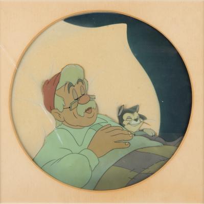 Lot #1350 Geppetto and Figaro production cels from Pinocchio - Image 1