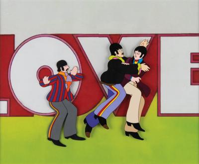 Lot #1400 Paul McCartney, John Lennon, and Ringo Starr production cels from Yellow Submarine - Image 1