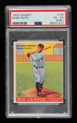 Lot #1784 1933 Goudey #144 Babe Ruth PSA VG-EX 4 (MC) - Image 1