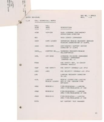 Lot #91 Space Shuttle Emergency Egress Procedure Booklet - Image 1