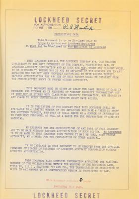 Lot #143 Lockheed Aircraft: F-86F Sabre 'Secret' Fighter-Bomber Report - Image 2