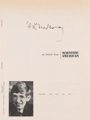 Lot #269 Stephen Hawking Signed Offprint Article - Image 1
