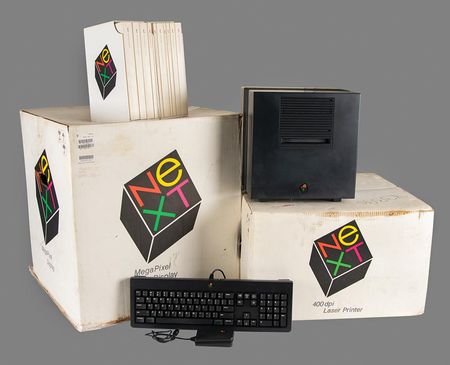 Lot #296 NeXT Computer 1988 Early Production Model with Original Monitor, Laser Printer, and Package Material - Image 1
