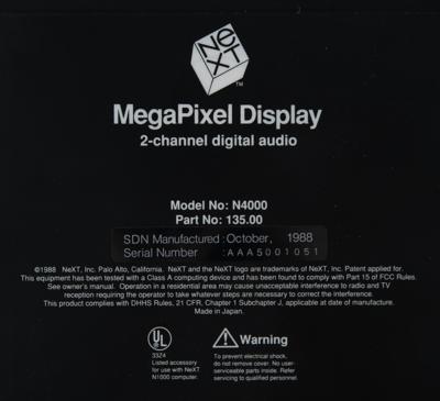 Lot #296 NeXT Computer 1988 Early Production Model with Original Monitor, Laser Printer, and Package Material - Image 8