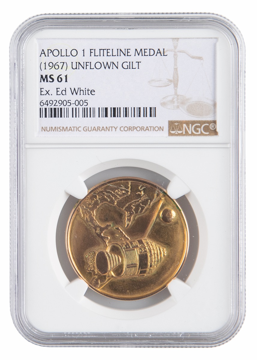 Lot #65 Apollo 1 Gold Fliteline Medallion - From
