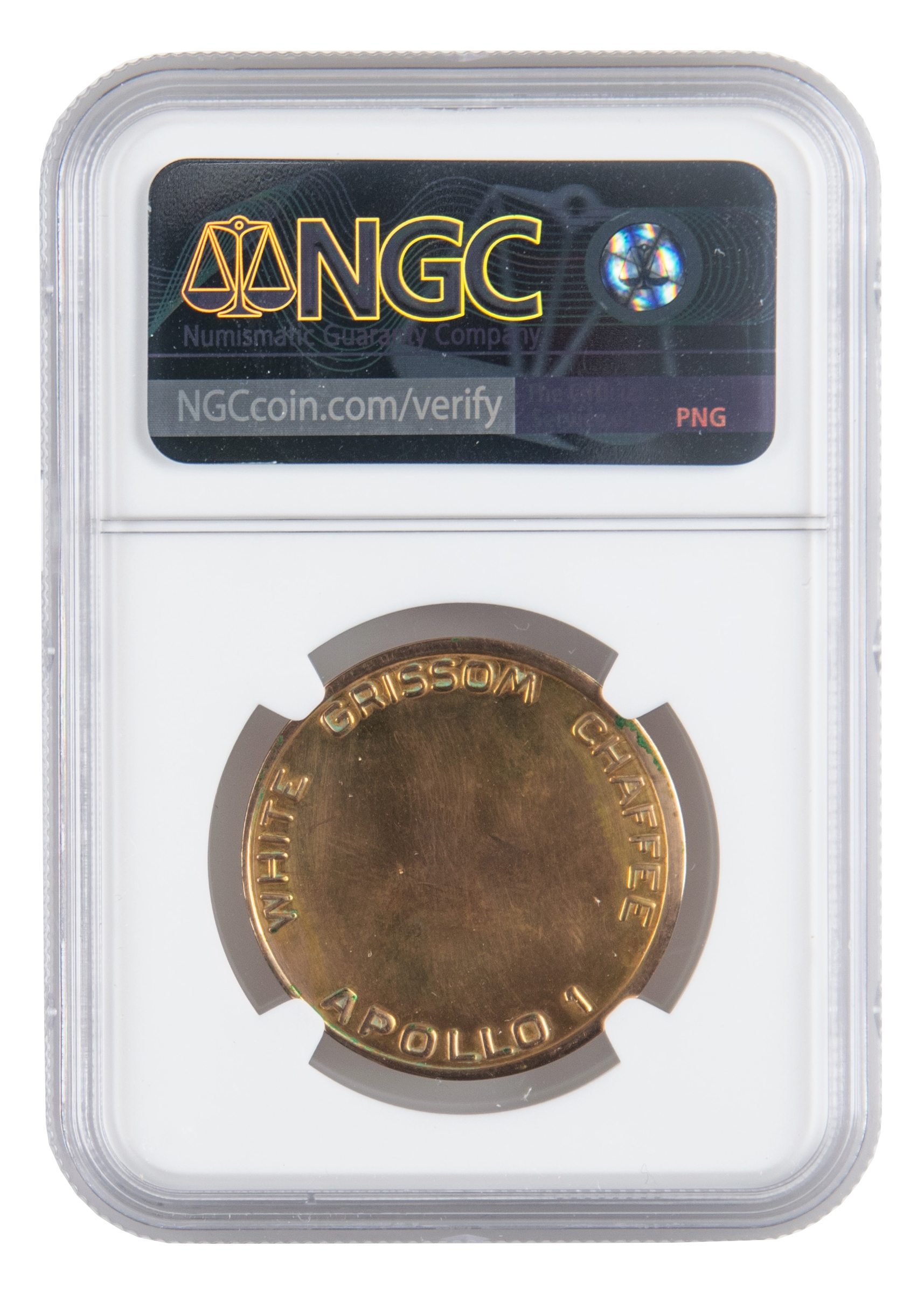 Lot #65 Apollo 1 Gold Fliteline Medallion - From the Family Collection of Apollo Astronaut Ed White II - Image 2