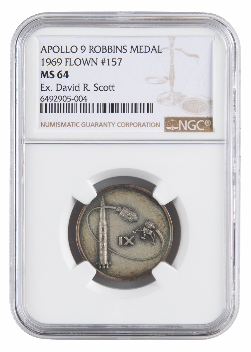 Lot #68 Dave Scott's Apollo 9 Flown Robbins Medallion - Image 1