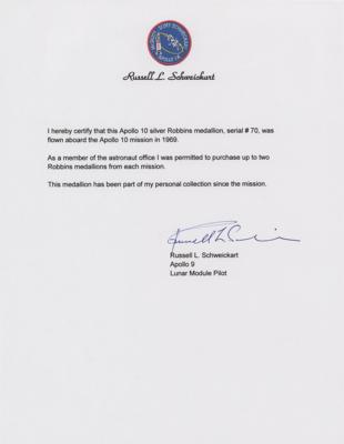 Lot #70 Rusty Schweickart's Apollo 10 Flown Robbins Medallion - Image 5