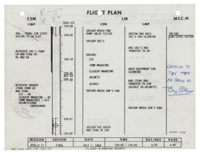Lot #71 Buzz Aldrin's Apollo 11 Flown Flight Plan Page - Image 1