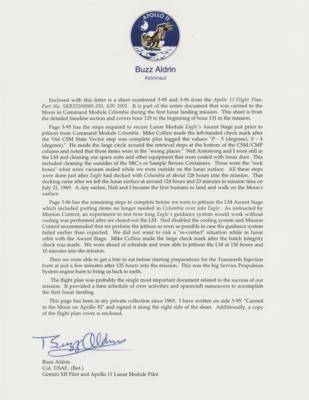 Lot #71 Buzz Aldrin's Apollo 11 Flown Flight Plan Page - Image 3