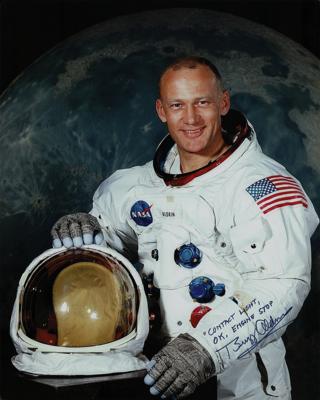 Lot #74 Buzz Aldrin Signed Oversized Photograph - Image 1