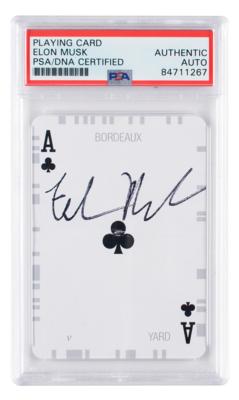 Lot #324. Elon Musk Signed PayPal 'Magic Trick' Playing Card