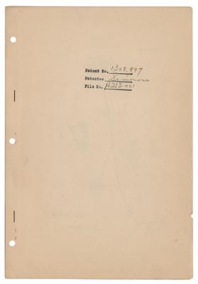 Lot #146 Charles A. Simmons Aeroplane Patent Lithograph - Image 1