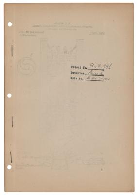 Lot #275 Henry A. Duc, Jr. Hydraulic Pressure Turbine Patent Lithograph - Image 1