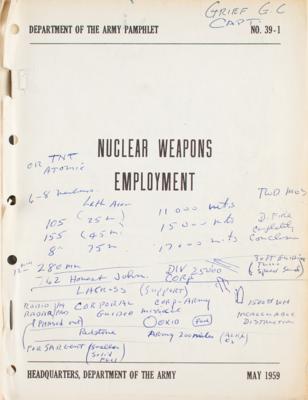 Lot #158 US Army: Nuclear Weapons Employment Manual - Image 1