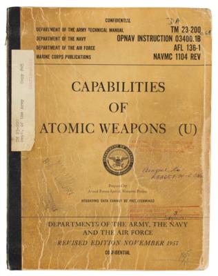 Lot #154 Atomic Weapons: Special Weapons Project Capabilities Manual (1957) - Image 1