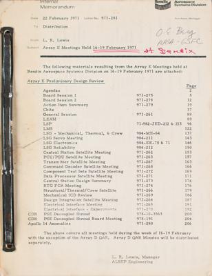 Lot #37 Otto Berg's Apollo Project Correspondence - Image 2