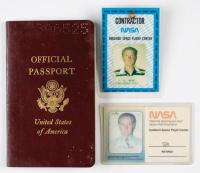 Lot #48 Otto Berg's Passport and NASA Badges - Image 1